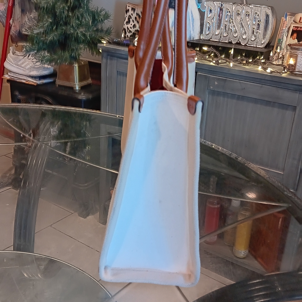Christian Louboutin Nastroloubi White and Brown Tote Bag - Picture 2 of 10